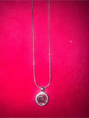 Sterling Silver Initial R Pendant Necklace - Sparkling Round Charm